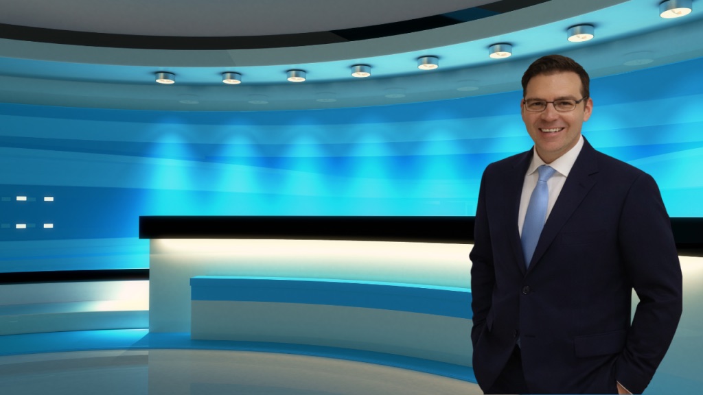 Peter Stemmet in a broadcast studio